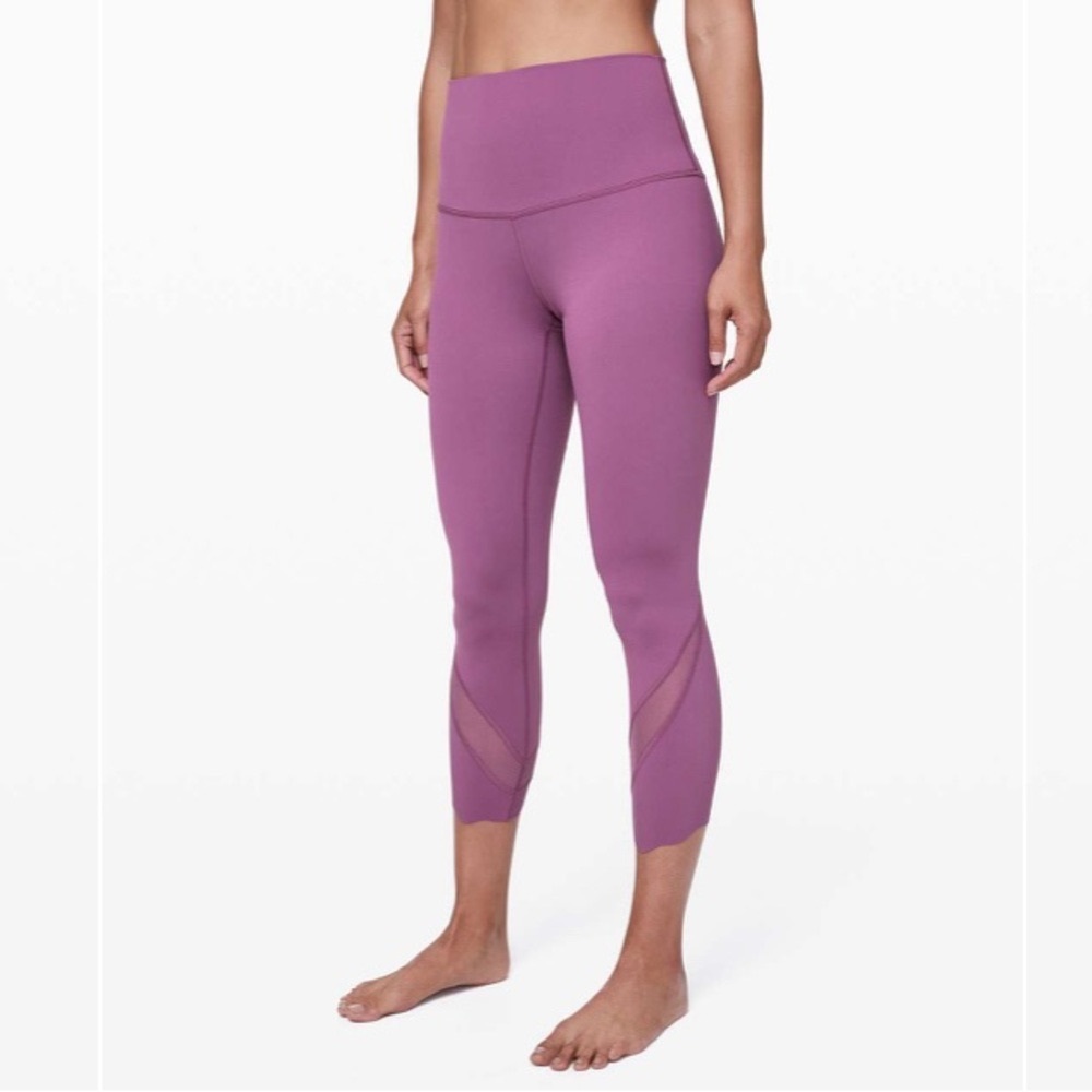 Lululemon Wunder Under Crop II *Roll Down Scallop Full-On Luxtreme 24" size 14